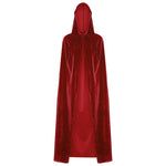 Hooded Collar Cloak Halloween Costume Solid Color Velour Cape