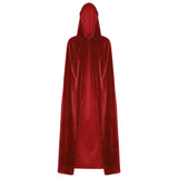 Hooded Collar Cloak Halloween Costume Solid Color Velour Cape