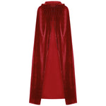 Hooded Collar Cloak Halloween Costume Solid Color Velour Cape