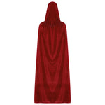 Hooded Collar Cloak Halloween Costume Solid Color Velour Cape