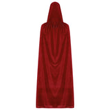 Hooded Collar Cloak Halloween Costume Solid Color Velour Cape