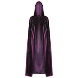 Hooded Collar Cloak Halloween Costume Solid Color Velour Cape