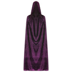 Hooded Collar Cloak Halloween Costume Solid Color Velour Cape