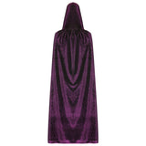 Hooded Collar Cloak Halloween Costume Solid Color Velour Cape