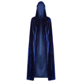 Hooded Collar Cloak Halloween Costume Solid Color Velour Cape