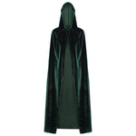 Hooded Collar Cloak Halloween Costume Solid Color Velour Cape