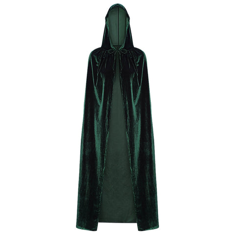 Hooded Collar Cloak Halloween Costume Solid Color Velour Cape