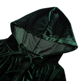 Hooded Collar Cloak Halloween Costume Solid Color Velour Cape